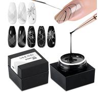 SAVILAND 2 PCS Spider Gel Set: Black & White Spider Gel for Nail Art Soak off Gels U V LED Good Toughness and Elasticity Easy To Use for Beginner Manicurist Home Salon Use