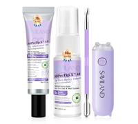 SAVILAND 20g Solid Nail Glue Gel Kit: 30 Days Long Lasting Gel Glue for Press On & False Nails with 60ml Quick Removal Nail Glue Remover & UV/LED Mini Lamp Strong Hold Nail Bond for Nail Art Design