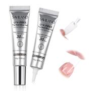 SAVILAND 2PCS Semi Solid Nail Glue for Press On Nails, No UV Fast Air-Dry | Nail Glue Extra Strong with Castor Oil & VE 30-Day Long Wear & Non-Stick Formula Gel Nail Glue for Nail Art Extensions