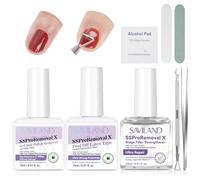 SAVILAND 3-In-1 Gel Polish Remover Kit: SSProRemoval X Fast Removal Nail Polish Remover for Nails with Liquid Latex for Nails & Nail Strengthener Rich in Castor Oil VE for Protection Nails