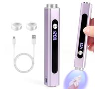SAVILAND 3 IN 1 UV Light for Gel Nails: 8S Flash Cure Mini UV Nail Lamp with Cat Eye Magnet & Frech Nail Stamp Rechargeable Nail Light with 3 Timers Home DIY French Manikcure