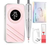 SAVILAND 30S Quick Removal Electric Nail Drill: 50000RPM High Speed Electric Nail File 1200mAh Large Battery 8H Continious Use Cordless for Remove Acrylic Nails Dip Nails Gel Nails Pink Salon