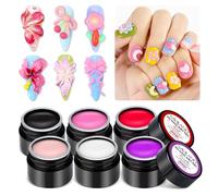 SAVILAND 6 Colors 3D Sculpting Nail Gel: Easily Sculpt 3D Patterns Color Artistry 3D Nail Gel Sculpting Gel Non-Sicky Long Lasting Sculpting Gel Nails for 3D Nail Art Dimensional Nail Hold