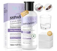 SAVILAND Acrylic Nail Brush Cleaner Set: Plant-Based With Tea Tree & Castor Oil, Strong Cleaner With Dappen Dish for All Brushes, Nail Art Clean & Restore - Salon Use