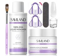 SAVILAND Acrylic Nail Kit: 30g Clear Acrylic Powder and 60ml EMA Monomer