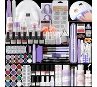 SAVILAND Acrylic Nail Kit: All-In-1 Nails Kit Acrylic Set with 88W Nail Lamp EMA Monomer Gel Nail Polish Nail Drill Cuticle Remover Home DIY Starter