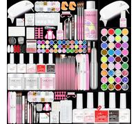 Saviland Acrylic Nail Kit with Drill - Nail Kit Acrylic Set for Nails Extension with Acrylic Powder And Liquid Set Acrylic Nail Brush Practice Finger Portable U V Light for Nails Kit Set for Home DIY