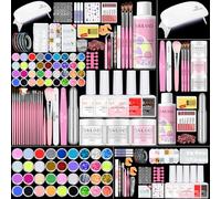 SAVILAND Acrylic Nail Kit with Drill: Professional Nail Kit Acrylic Set for Beginners with Everything Gel Polish U V Light Decorations for Home Salon Gift Set