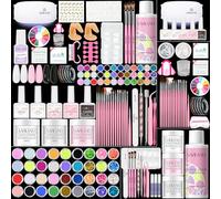 SAVILAND Acrylic Nail Kit with Everything: Nails Kit Acrylic Set For Beginners with Gel Polish U V Lamp Nail Decoration Starter Professional Nail Supplies DIY Home Salon