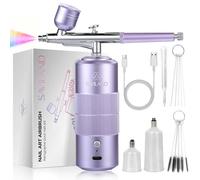 SAVILAND Advanced Airbrush Kit with Compressor: 3s Instant Color Airbrush for Nails Limitless Nail Art Creativity & Salon-Perfect Results Three-Mode Airbrush Gun for Ombre French Nail Art (Purple)