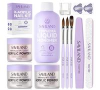 SAVILAND Advanced Low Odor Acrylic Nail Kit: Premium Acrylic Nail Set with 200ml EMA Monomer Clear White Pink Acrylics Powder Acrylics Brushes For Extension Ombre Design
