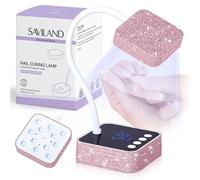 SAVILAND Advanced Nail U V Lamp: 5S Fast Curing U V Lamp for Gel Nails Thick Gels & 3D Designs Intelligent Sensor & 3 Timing Modes 7 Hours Extended Runtime 360° Flexible Gooseneck for Salon 36W