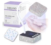 SAVILAND Advanced U V Light for Gel Nails: 5S Rapid Curing Nail Lamp for Thick Gels & Intricate 3D Designs Smart Sensor 3 Timers 7 Hour Enduring Rechargeable 360° Flexible Goose Neck Salon DIY