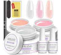 SAVILAND Builder Gel Nail Kit: Strengthener Soak Off U V Builder Gel