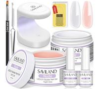Saviland Builder Nail Gel Kit: Nail Extension Kit With Mini Nail Lamp, Clear Pink Builder Gels, Builder Gels For Nails Kit for Nail Extension, Nail Strengthen with Nail Art Manicure Tools Nail Gifts