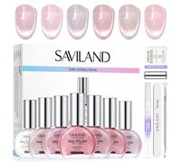 SAVILAND Cat Eye Nail Polish Set with Magnet: 6 Colors Quick Dry Reflective Magnetic Nail Polish with Cuticle Oil Pen Nail Art Tools 12-Free Glitter Nail Polish for Women Home DIY Manicure Gift