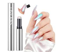 SAVILAND Chrome Nail Powder Pen Highly Reflective: Shiny Mermaid Nail Chrome Powder Ultra-Fine Nail Powder Travel-Friendly Air Cushion Glitter Powder Pen for Gel Nails Easy Metallic Mirror Effect