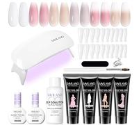 SAVILAND Color Artistry Poly Nail Gel Kit: Quick-Sart 4PC Sheer Color Polygel Nail Kit with Quick Dry Slip Solution Long-Wear Jelly Nails Non-Greasy All-in-1 Nail Extensions for Beginner DIY Nail Art