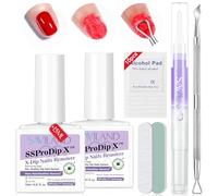 SAVILAND Dip Powder Nails Remover: 2 Pcs Plant Based Dip Nail Removal Kit with Cuticle Oil Pusher Nail File Tools for Dip Powder, Nail Polish, Gel Nail Polish Remover for Home Use - 30ml