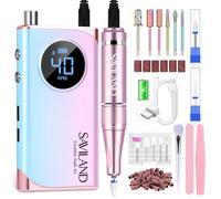 Saviland Electric Nail Drill: Portable 40000RPM Nail Filer Electric Manicure Pedicure13 Nail Drill Bits for Acrylic Nails False Nails Gel Nails Dip Nail Artificial Nails Home Salon Gradient Color