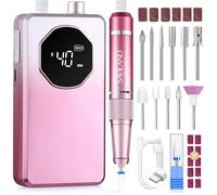 SAVILAND Electric Nail Drill Professional: 30S Quick Removal Nail File Electric 40000RPM Powerful Drill for Nails LED Display Rechargeable Complete Nail Drill Bits for Acrylic Nails Dip Nails Salon