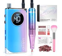 Saviland Electric Nail File 40000 RPM: Professional Portable Rechargeable Nail Drill Machine with 12 Drill Bits Kit for Acrylic Gel Nails Manicure and Pedicure Set Salon Home