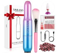 Saviland Electric Nail Files Professional: Portable Nail Drill Machine USB 20000 RPM 7 Nail Drill Bits 51 Sanding Bands for Acrylic Dip Powder Gel Polish Toenail Manicure Electric Cuticle Scissors