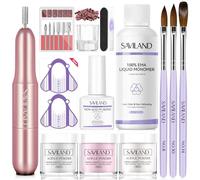 SAVILAND Essentials Acrylic Nail Kit with Drill: All-in-1 Nails Kit Acrylic Set Premium Acrylic Nail Set with Acrylic Powder and Liquid Set Acrylic Brushes for Beginners Extension Nail Art
