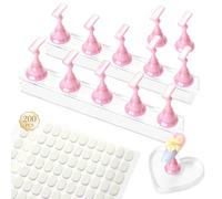 SAVILAND Essentials Nail Stand Display: 2X Strong Magnetic Nail Holder for Painting Nails with 200 Double-Sided Tape Nail Practice Stand for Press Ons & False Nails Designs Nail Art Tool (Pink)