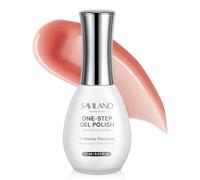 SAVILAND Express One-Step Gel Nail Polish: 1-Min Manicure 15ML Sheer Nude Gel Polish 5-in-1 Base & Top Coat, Colour Gels Builder Reinforcement Long-Lasting High-Gloss Shine Nail Polish for Home Use