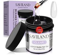 Saviland Gel Nail Builder Transparent 100g - Large Capacity, Unique Bottle for Strengthening, DIY and Manicure