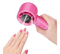 SAVILAND Handle Nail Dryer: 100 Speed Flash Dry Nail Polish Dryer Library-level Quiet Portable Rechargeable Nail Polish Dryer for Regular Polish Travel Savior Dark Pink 2.5W