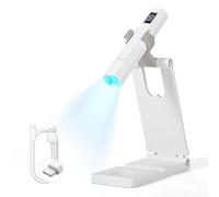 SAVILAND Hands-Free Nail Lamp with Stand: Flash Cure Lamp with 20s/60s Countdown Timer LCD Display 200 mAh Rechargeable LED Nail Light for Gel Nails Polish Rhinestone Decoration DIY Home
