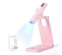 SAVILAND Handsfree LED Nail Lamp: Quick Cure U V Nail Light with Foldable Stand Visible LCD 20/60s Timer Rechargeable Portable Cordless Gel Lamp for Gel Nail Tip Glue Rhinestone Decorations