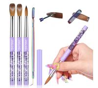 SAVILAND Kolinsky Acrylic Nail Brush Set: Size 6,10,14 Nail Brushes