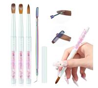 SAVILAND Kolinsky Acrylic Nail Brush Set: Size 6,10,14 Professional Nail Brushes with Cleaner Tool Acrylic Brush Auroras Gradient Handle for Acrylics Application Extension & 3D Carving Salon Home DIY