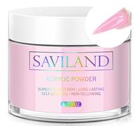 Saviland Light Pink Acrylic Powder - 30g/1.06OZ Large Capacity French Manicure Nail Art Acrylic Nail Powder Polymer for Nail Extension, Nail Carving, Adhesive Diamonds No Need Nail Lamp