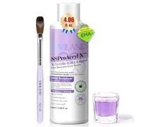 Saviland Monomer For Acrylic Nails: 120ml Pure EMA Acrylic Liquid Castor Oil Vitamin E Acrylics Monomer Liquid with 12# Nail Brush Dappen Dish for Professional Extension DIY