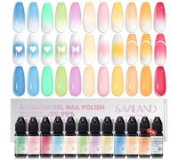 SAVILAND No Dilution Airbrush Gel Polish for Nails, 12PCS Macaron Colors, Anti-Clogging & Instant Use 28 Days Lasting Color with Strong Coverage, Airbrush Paint for Salon & DIY French & Ombre Nail Art