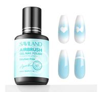 SAVILAND Plus Airbrush Gel Nail Polish No Dilution Required: 20 ml Azure Blue Gel Nail Polish for Airbrush Healthy Ingredients Nail Gel Polish No Clogging Airbrush Paint for Ombre Nails Art Design