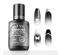 SAVILAND Plus Airbrush Gel Nail Polish No Dilution Required: 20 ml Black Nail Polish Gel for Airbrush Low Odor No Clogging Airbrush Paint for Nails Ombre Gradients Stencils Pattern French Nail Art