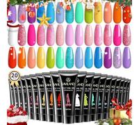 SAVILAND Poly Gel Nail Kit: 20 Colors Nail Extension Gel Kit Bright Rainbow Pink Purple Blue Color Collection Poly Gel for Daily Salon Nail Art DIY Nail Gift