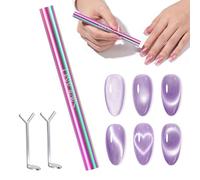 SAVILAND Powerful Cat Eye Magnet for Nails: Holographic Dual-Ended Nail Magnet with Heart-Shaped Cateye Magnet Sturdy Magnetic Wand for Cat Eye Gel Polish Diverse Cat-Eye Effect DIY Home