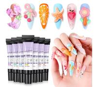 SAVILAND Pro 3D Nail Gel Kit 12 Color Super Strong Molding 3D Sculpting Gel Set No Wipe 3D Sculpting Nail Art for Manicure Set for Home Nail Salons DIY
