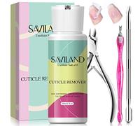 Saviland Upgraded Cuticle Remover Tools Set, 60ml Cuticle Remover Liquid with Cuticle Cutter, Cuticle Trimmer, Cuticle Nipper and Cuticle Pusher, Nail Care Kit for Cuticle Care