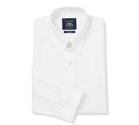 Savile Row Men's Slim Fit 100% Cotton Poplin Tab Collar White Formal Shirt | Luxury, Premium Quality, Long Sleeve, Dress Shirt, Formalwear, Single Cuff