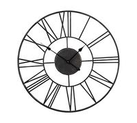 Saville Designs Metal Antique Skeletal Outdoor Wall Clock, 70 cm Diameter, Black