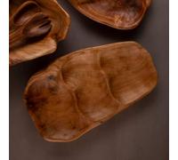 Savin 2 Section Serving Dish In Cedarwood