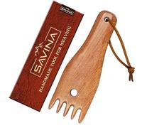 Savina Wooden Weaving Comb for Loom, Tapestry Beater Comb, Hand Carved | Hardwood beater comb packs weft yarn evenly into warp threads, ideal for tapestry weaving, wall hangings, loom & fiber art