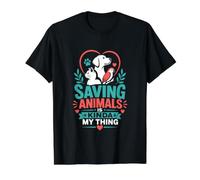 Saving Animals is Kinda My Thing Value Graphic T-Shirt, Men, Black, L